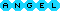 A blue blinkie with the word Angel. The word fills up and empties down in white in a loop